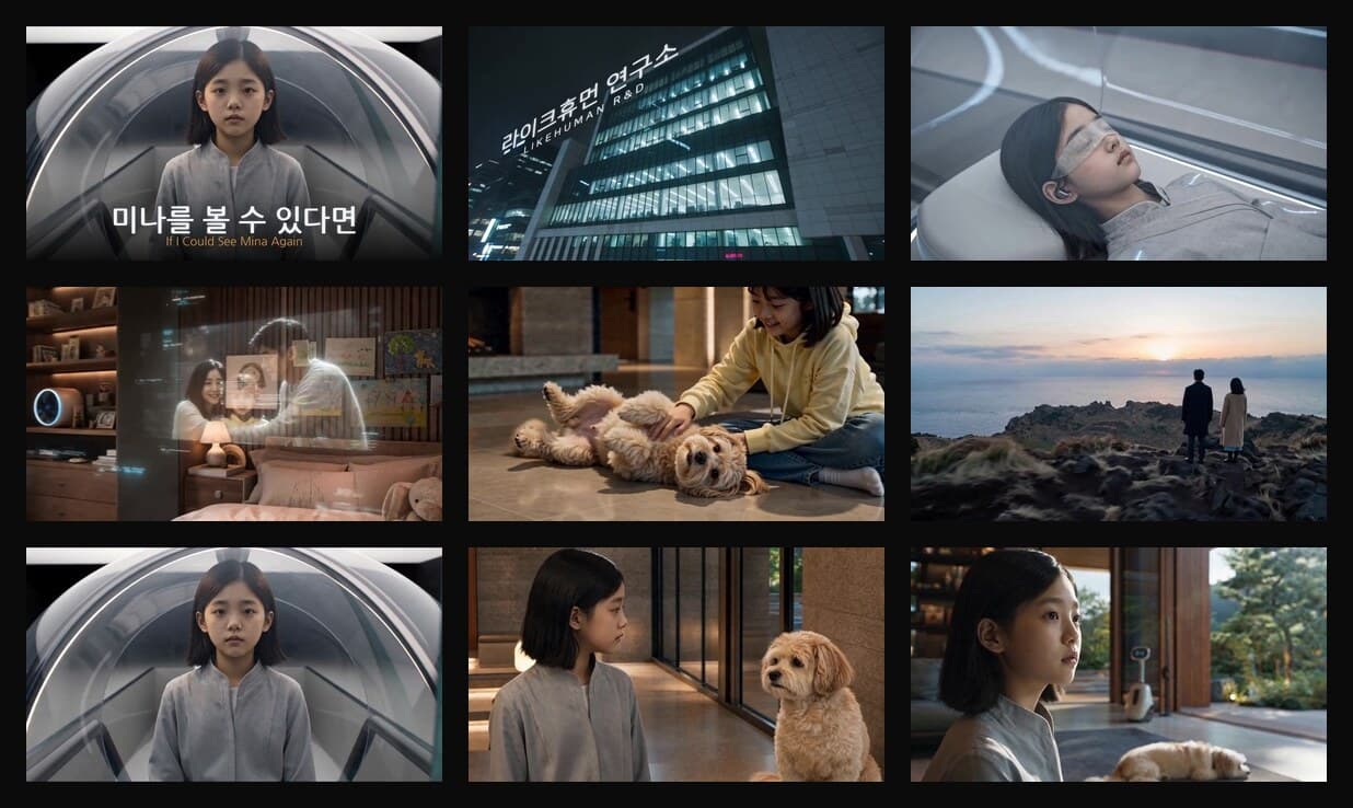 AI 단편영화 「미나를 볼 수 있다면」 · 8분 프로젝트 이미지